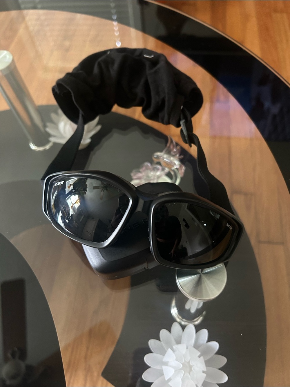 Men's Black Sports Sunglasses with Adjustable Strap